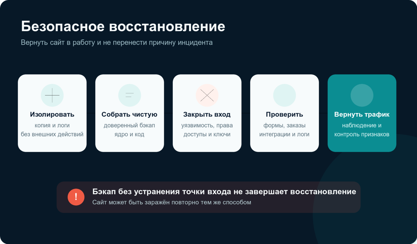 Безопасный порядок восстановления сайта на 1С-Битрикс после взлома